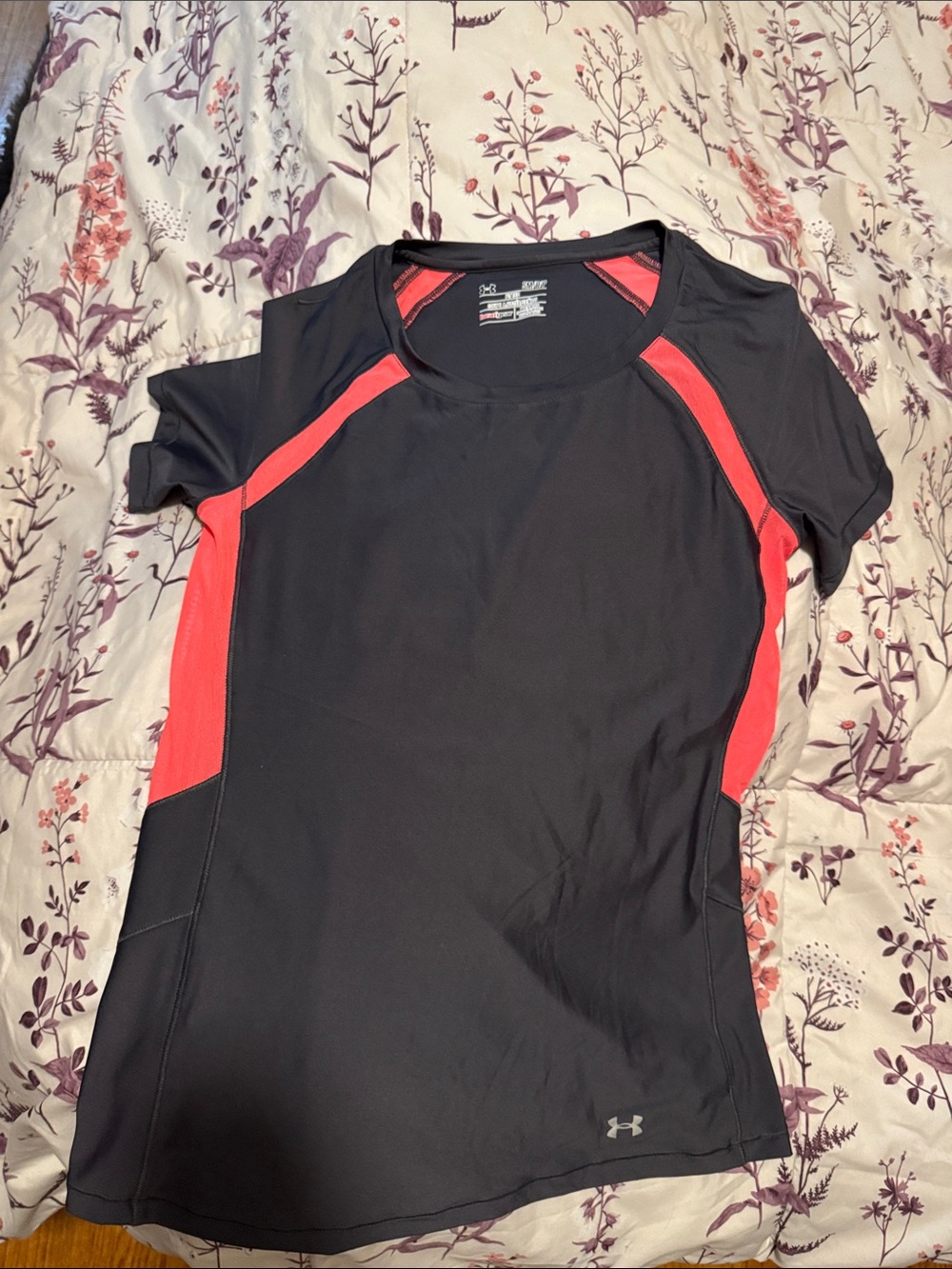 Under Armour Black with Coral Accent Performance Tee